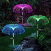 Outdoor Waterproof Garden Patio Pathway Lawn Christmas Decor 7 Color Changing Rgb Solar Jellyfish Flower Optical Fiber Lights