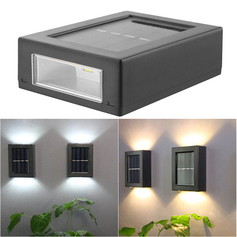 Wholesale Modern Outdoor Waterproof Ip65 Garden Square Decoration Lamp Up And Down Solar Led Wall Light