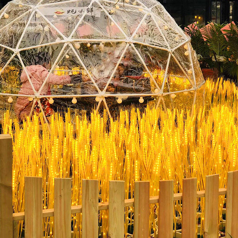 Outdoor Waterproof Courtyard Decoration Luminous Lawn LED Solar Reed Ground Plugged Light Wheat Ear Rice Straw Lamp