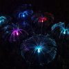 Outdoor Waterproof Garden Patio Pathway Lawn Christmas Decor 7 Color Changing Rgb Solar Jellyfish Flower Optical Fiber Lights