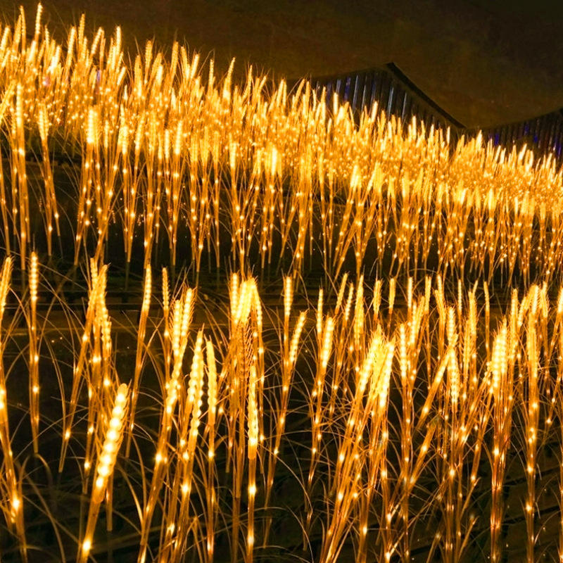 Outdoor Waterproof Courtyard Decoration Luminous Lawn LED Solar Reed Ground Plugged Light Wheat Ear Rice Straw Lamp