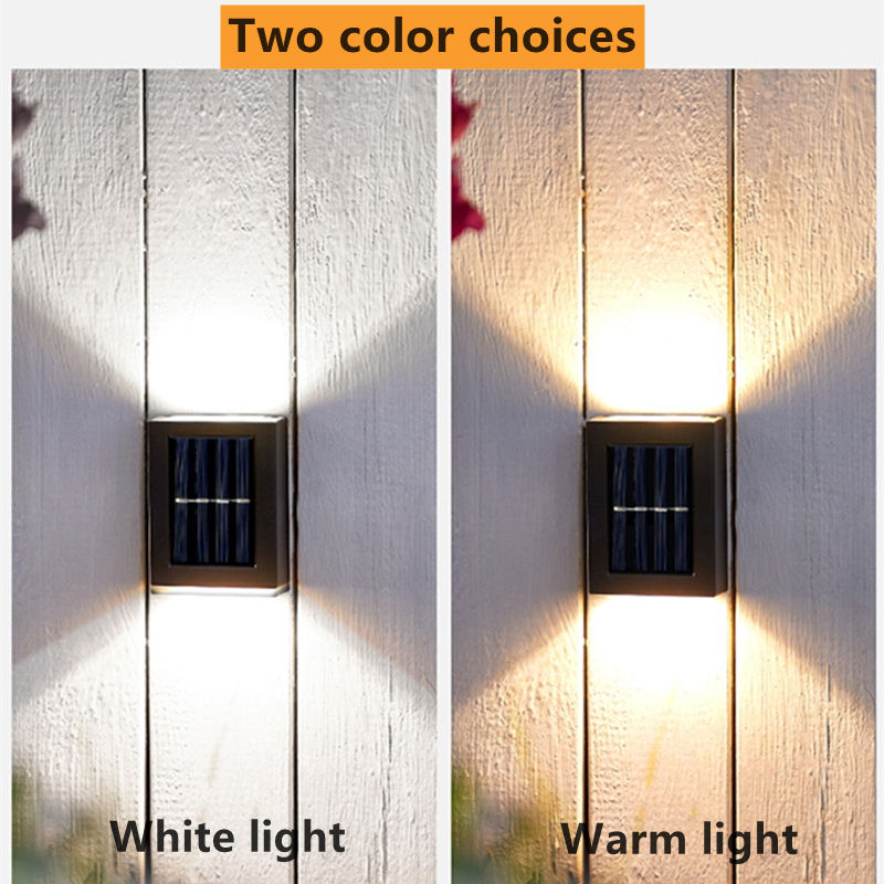 Wholesale Modern Outdoor Waterproof Ip65 Garden Square Decoration Lamp Up And Down Solar Led Wall Light