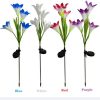 Outdoor Solar Powered Lily Flower Shaped Multi-Color LED Landscape Lighting Stake Lights for Garden Patio Lawn Yard