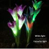Outdoor Solar Powered Lily Flower Shaped Multi-Color LED Landscape Lighting Stake Lights for Garden Patio Lawn Yard
