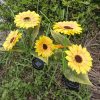 Outdoor Waterproof Led Solar Powered 3 Heads Sunflower Lawn Lights For Patio Garden Yard Pathway Decoration Lamp