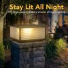 Post Cap Lights Solar Powered, 30cm Metal&Glass Solar Post Cap, Modern Outdoor Post Lights Ip65 Waterproof, Warm and Cold Led Light for Patio Garden Decor