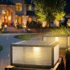 Post Cap Lights Solar Powered, 30cm Metal&Glass Solar Post Cap, Modern Outdoor Post Lights Ip65 Waterproof, Warm and Cold Led Light for Patio Garden Decor