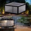 Post Cap Lights Solar Powered, 30cm Metal&Glass Solar Post Cap, Modern Outdoor Post Lights Ip65 Waterproof, Warm and Cold Led Light for Patio Garden Decor