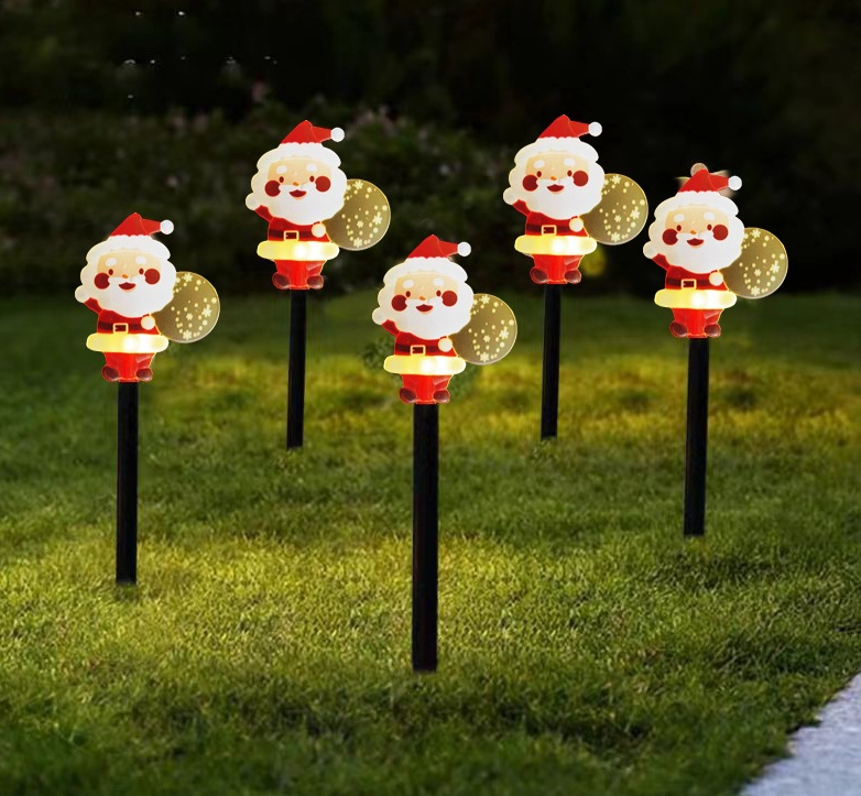 New Solar Snowman Lawn Light Acrylic Ground Stake for Christmas Holiday Decorations