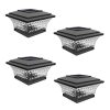 Outdoor Waterproof Solar Square Column Light Dual-Color Temperature Vintage Bronze Pillar Lamp for Garden Walls