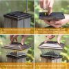 Outdoor Waterproof Solar Square Column Light Dual-Color Temperature Vintage Bronze Pillar Lamp for Garden Walls