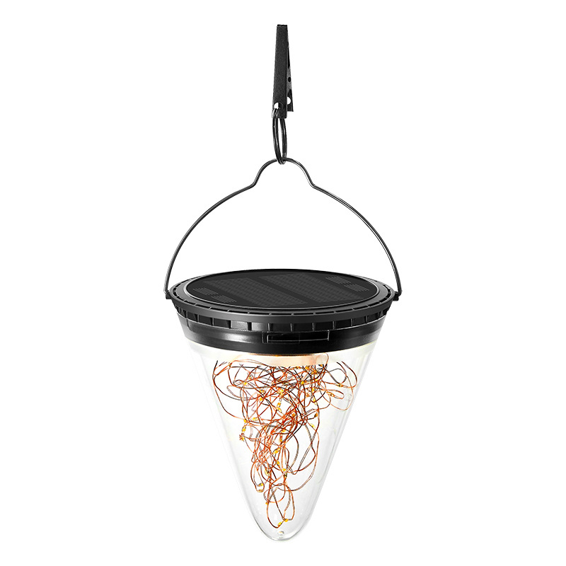Solar Outdoor Hanging Tree Camping Light Waterproof LED Decorative Lantern for Garden Courtyard Nightlight