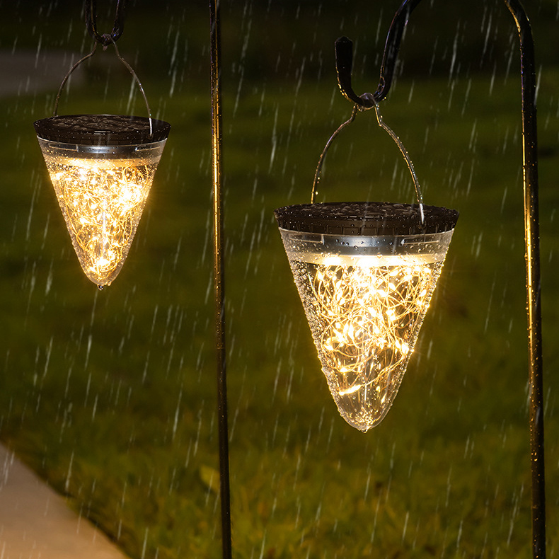 Solar Outdoor Hanging Tree Camping Light Waterproof LED Decorative Lantern for Garden Courtyard Nightlight