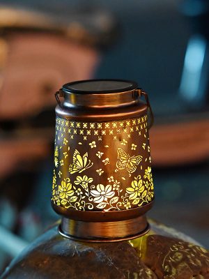 Solar Waterproof Hummingbird Hollow Garden Light Outdoor Camping Lawn Iron Art Hanging Decorative Projection Lamp