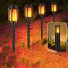 New Solar-Powered Realistic Flame Light Waterproof Outdoor LED Garden Decoration Lawn Stake Lamp for Yard Patio