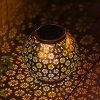Solar Iron Art Waterproof Garden Lantern Vintage Outdoor Solar Light for Patio Balcony Landscape Decoration Night Light