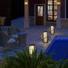 Outdoor Solar Lawn Light Iron Chandelier Waterproof Villa Garden Decoration Creative Lantern