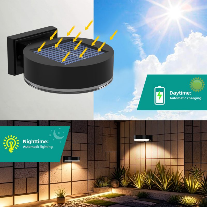 Solar Outdoor Wall Light for Home Pathway Lighting Balcony Ambient Wash Wall Flood Light for Garden Courtyard