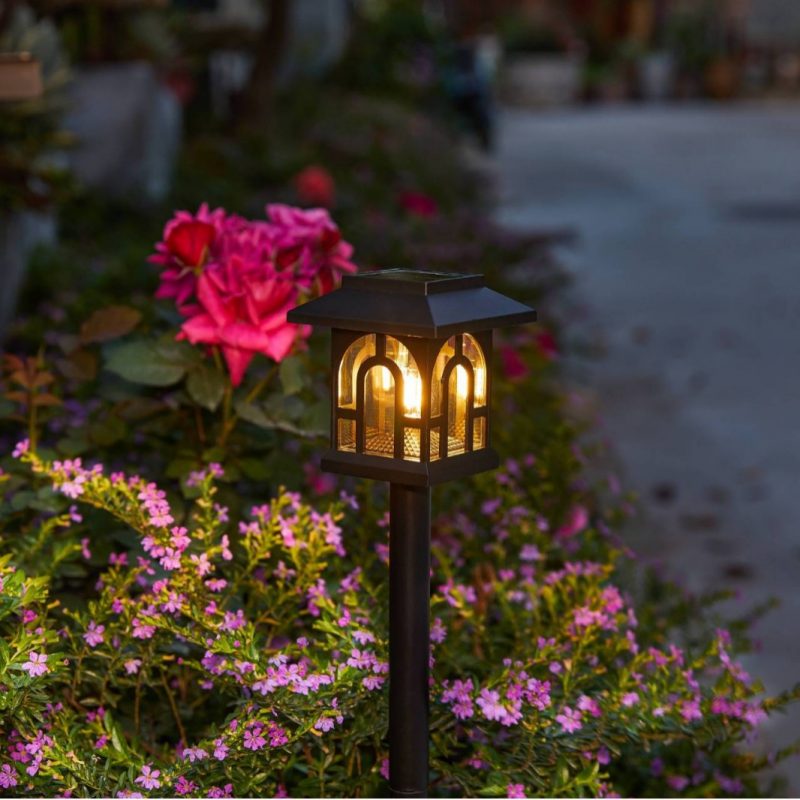 Solar Outdoor Waterproof Mini House Garden Light Cross-border Villa Landscape Decoration Stake Light for Yard Patio Courtyard