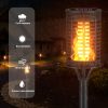 New Solar-Powered Imitation Flame Light Outdoor Garden Landscape Decorative Lawn Lamp LED Rattan Hanging Lantern