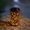 Sunflower Iron Lantern Solar Garden Light Outdoor Hollow Hanging Lantern for Patio Courtyard Landscape Decoration