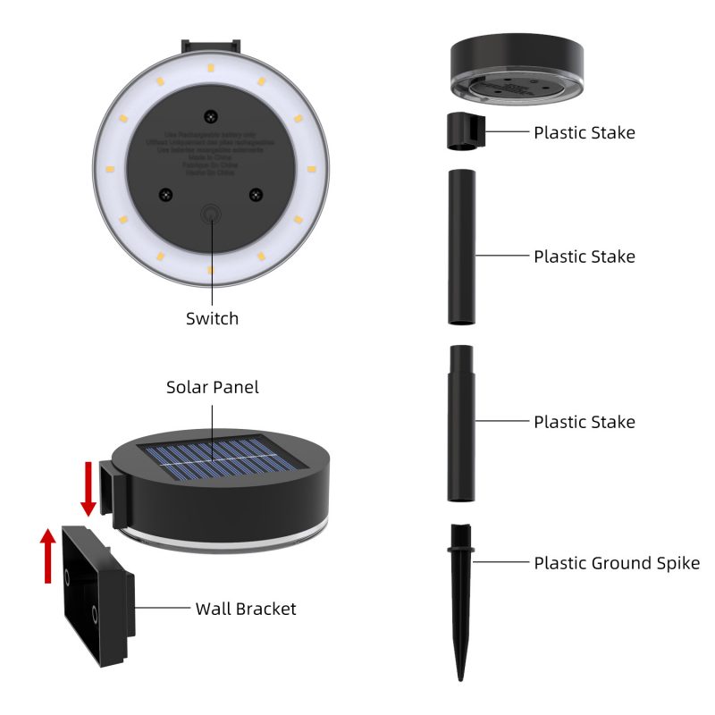 Solar Outdoor Wall Light for Home Pathway Lighting Balcony Ambient Wash Wall Flood Light for Garden Courtyard