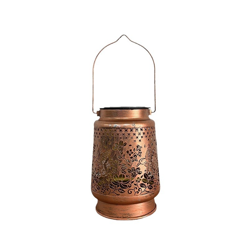 Solar Waterproof Hummingbird Hollow Garden Light Outdoor Camping Lawn Iron Art Hanging Decorative Projection Lamp
