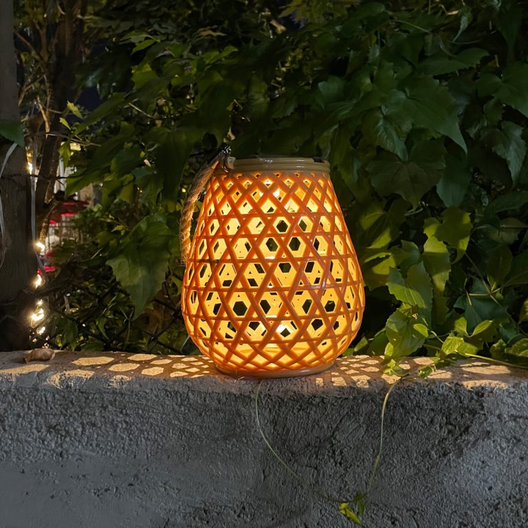 Suspended Led Solar Light Hollow Projector Lantern Porch Courtyard Outdoor Decoration Light