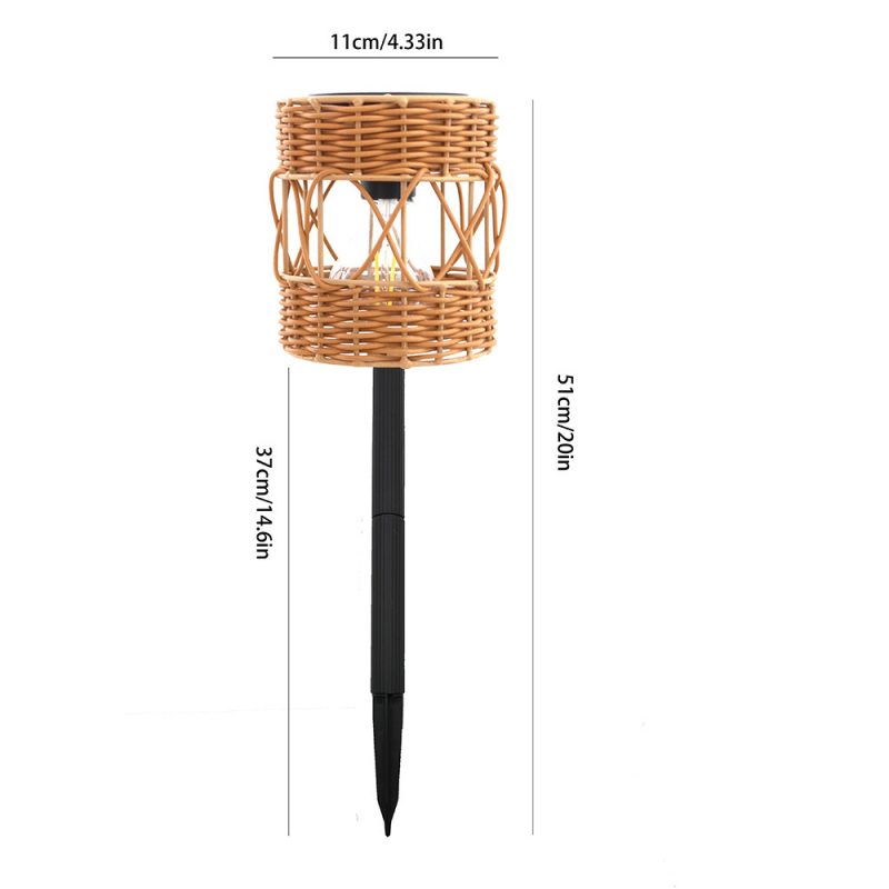 Solar Rattan Ground Stake Light Garden Lawn Lamp Outdoor Solar Decorative Landscape Light