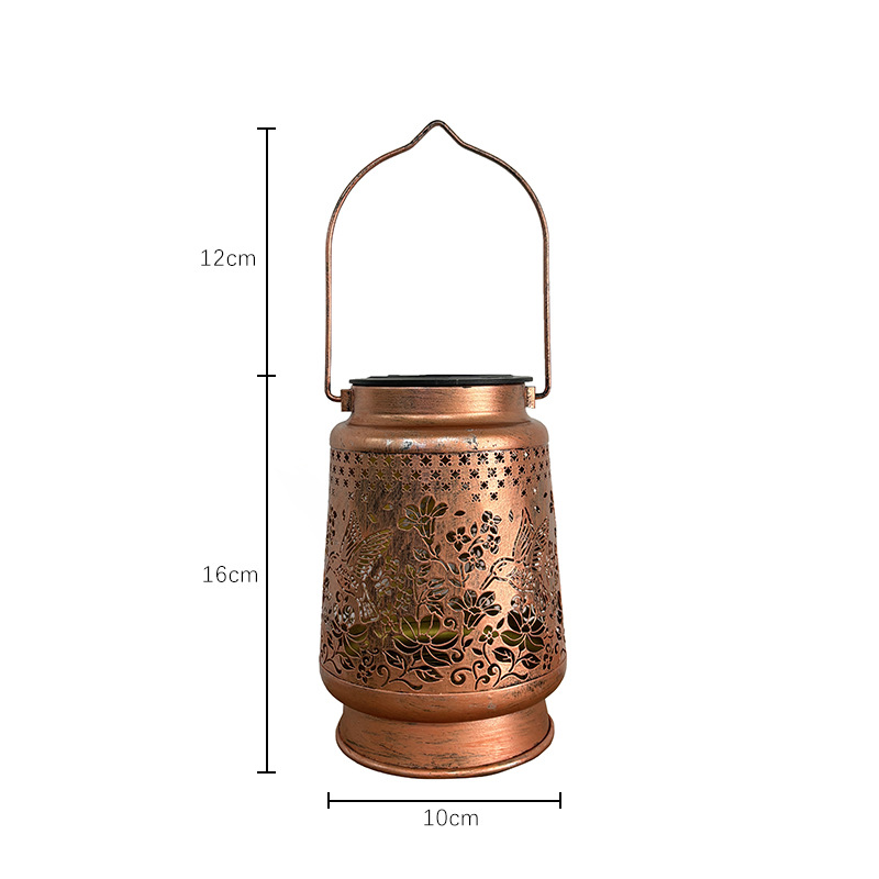Solar Waterproof Hummingbird Hollow Garden Light Outdoor Camping Lawn Iron Art Hanging Decorative Projection Lamp