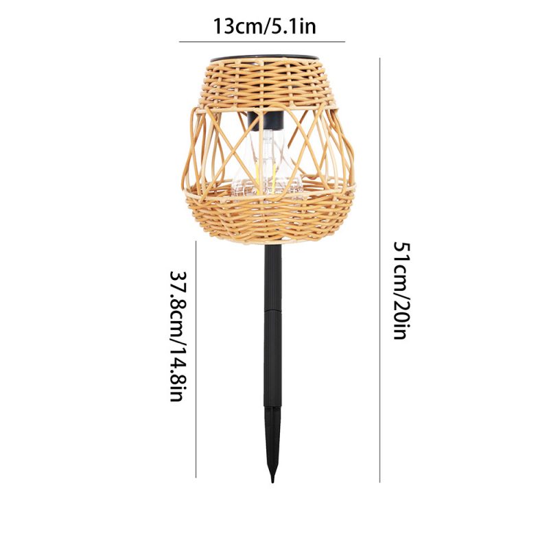 Solar Rattan Ground Stake Light Garden Lawn Lamp Outdoor Solar Decorative Landscape Light