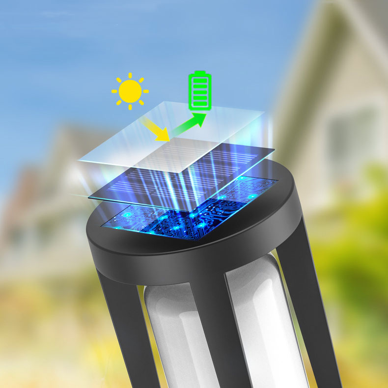 New Solar-Powered Realistic Flame Light Waterproof Outdoor LED Garden Decoration Lawn Stake Lamp for Yard Patio