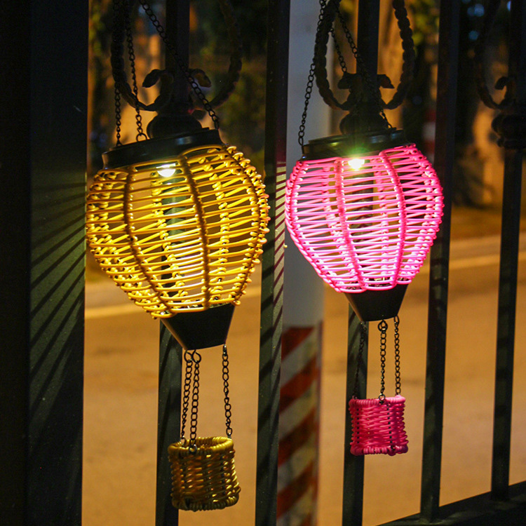 Portable Woven Rattan Lawn Light Outdoor Waterproof Solar Courtyard Lamp Camping Outdoor Garden Landscape Atmosphere Light