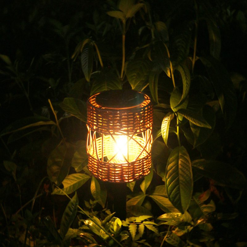 Solar Rattan Ground Stake Light Garden Lawn Lamp Outdoor Solar Decorative Landscape Light