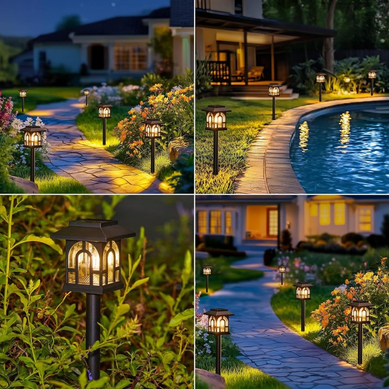 Solar Outdoor Waterproof Mini House Garden Light Cross-border Villa Landscape Decoration Stake Light for Yard Patio Courtyard