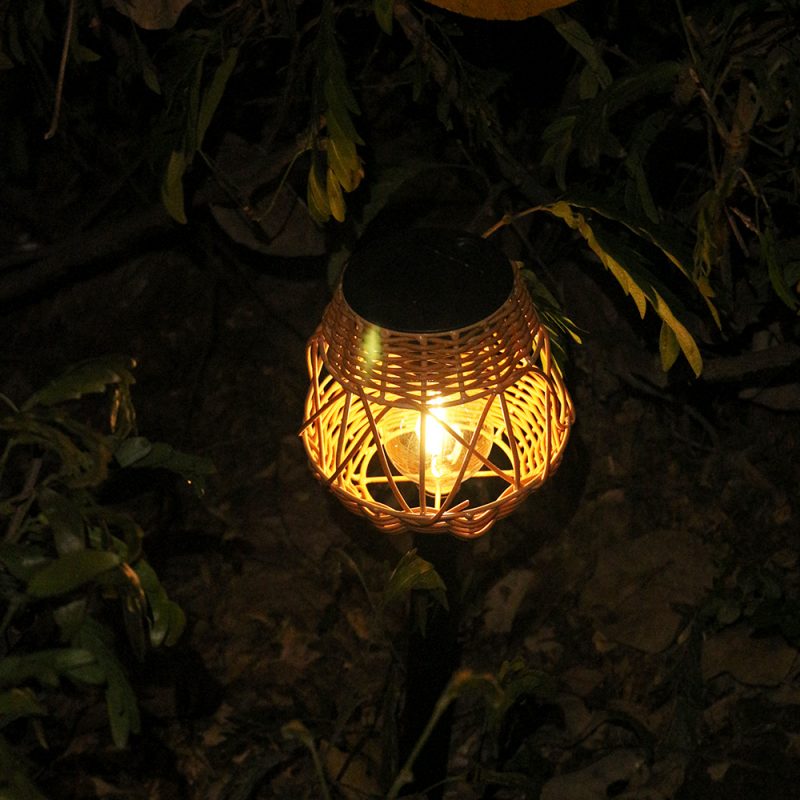 Solar Rattan Ground Stake Light Garden Lawn Lamp Outdoor Solar Decorative Landscape Light