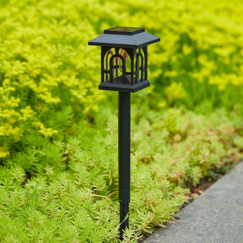 Solar Outdoor Waterproof Mini House Garden Light Cross-border Villa Landscape Decoration Stake Light for Yard Patio Courtyard