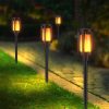New Solar-Powered Realistic Flame Light Waterproof Outdoor LED Garden Decoration Lawn Stake Lamp for Yard Patio