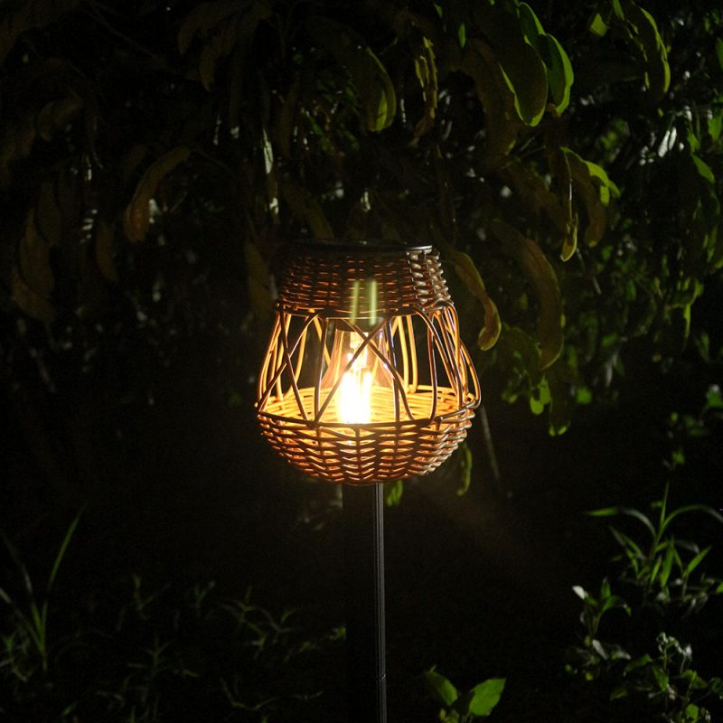 Solar Rattan Ground Stake Light Garden Lawn Lamp Outdoor Solar Decorative Landscape Light