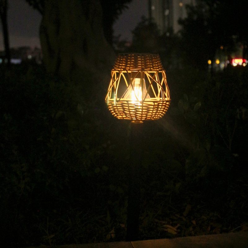 Solar Rattan Ground Stake Light Garden Lawn Lamp Outdoor Solar Decorative Landscape Light
