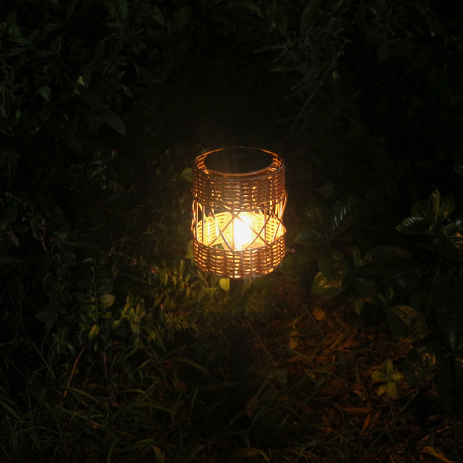 Solar Rattan Ground Stake Light Garden Lawn Lamp Outdoor Solar Decorative Landscape Light