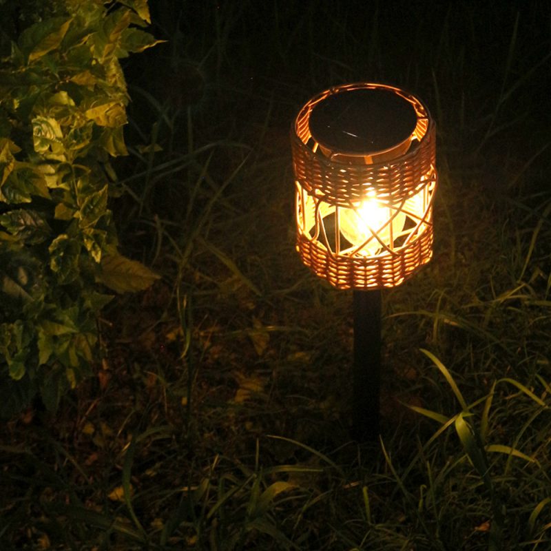 Solar Rattan Ground Stake Light Garden Lawn Lamp Outdoor Solar Decorative Landscape Light