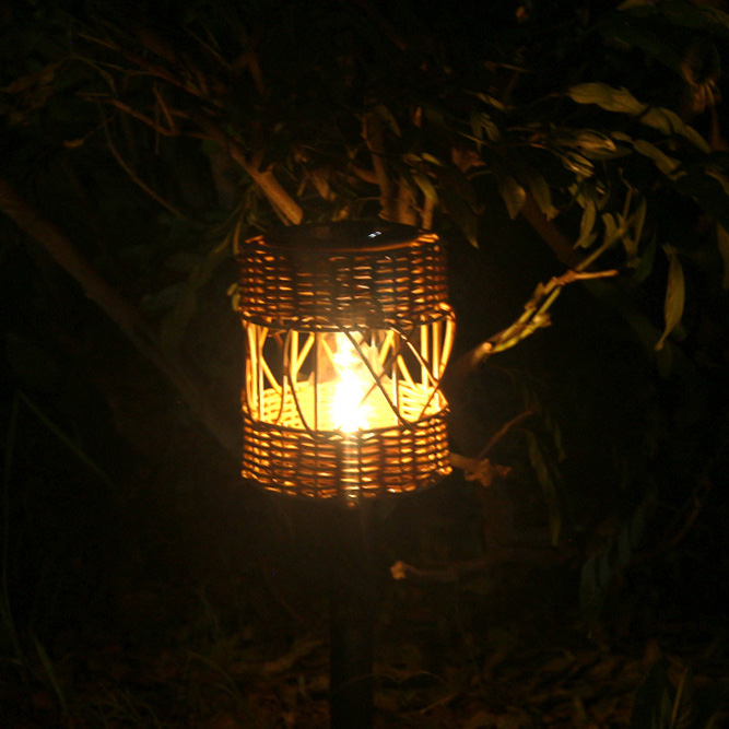 Solar Rattan Ground Stake Light Garden Lawn Lamp Outdoor Solar Decorative Landscape Light