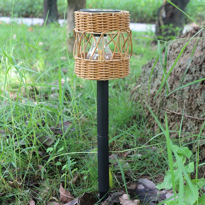 Solar Rattan Ground Stake Light Garden Lawn Lamp Outdoor Solar Decorative Landscape Light