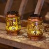 Solar Waterproof Hummingbird Hollow Garden Light Outdoor Camping Lawn Iron Art Hanging Decorative Projection Lamp