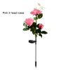 New LED Solar-Powered Rose Garden Lights Realistic Flower Design Waterproof Outdoor Lawn Lights with Ground Spike