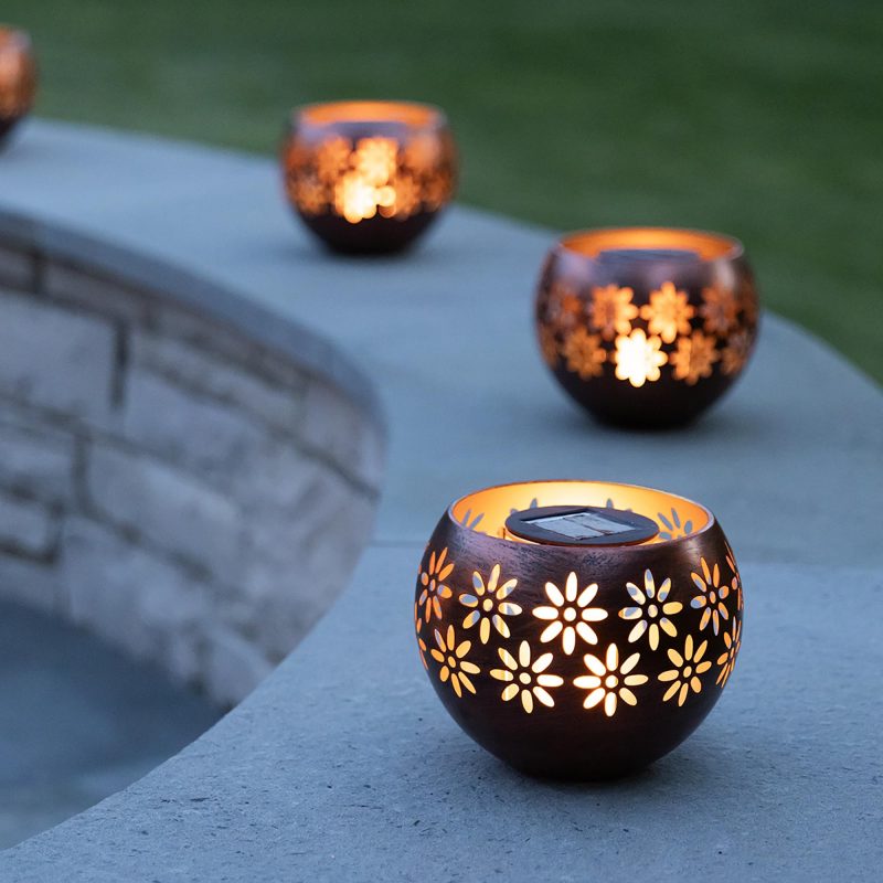 Stunning Solar Lantern Design - Enjoy the warm, imitation fire glow of this solar lantern, perfect for enhancing your backyard, landscape, patios, decks, and even indoor spaces. All season use. Extended Use High Power Solar Rechargeable Battery - With a 600 mAh 3.7V li-ion battery, this solar lantern provides over 8 hours of bright, consistent light, ensuring your outdoor areas shine throughout the night. 8” Metal Decorative Bowl - The Solar Fire Bowl features a stylish metal design, adding a touch of sophistication to your outdoor garden decor while serving as a functional solar table lamp, lantern and garden decor. Durable Waterproof Solar Lamp - Crafted with fully waterproof and weatherproof ABS housing, this solar lantern is built to withstand the elements, making it an ideal choice for patio and garden decorations outdoors. Heavyweight and Long-Lasting - Designed for durability, this solar lantern is heavy-weight and built to last, ensuring it remains a staple in your outdoor lighting for years to come.