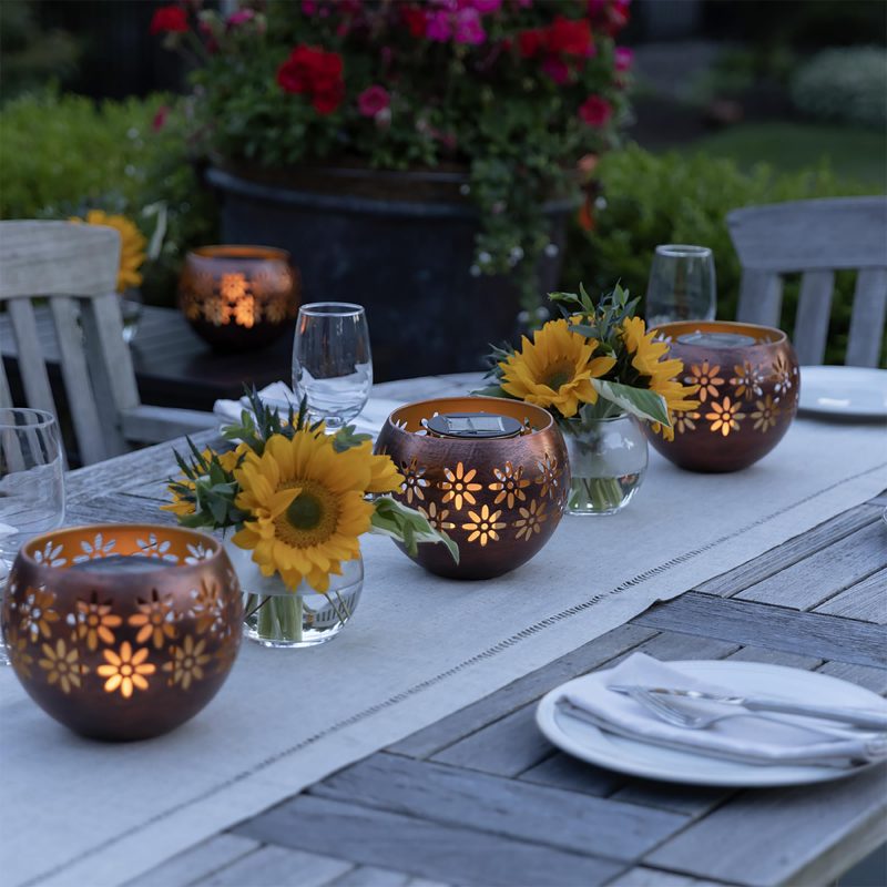 Stunning Solar Lantern Design - Enjoy the warm, imitation fire glow of this solar lantern, perfect for enhancing your backyard, landscape, patios, decks, and even indoor spaces. All season use. Extended Use High Power Solar Rechargeable Battery - With a 600 mAh 3.7V li-ion battery, this solar lantern provides over 8 hours of bright, consistent light, ensuring your outdoor areas shine throughout the night. 8” Metal Decorative Bowl - The Solar Fire Bowl features a stylish metal design, adding a touch of sophistication to your outdoor garden decor while serving as a functional solar table lamp, lantern and garden decor. Durable Waterproof Solar Lamp - Crafted with fully waterproof and weatherproof ABS housing, this solar lantern is built to withstand the elements, making it an ideal choice for patio and garden decorations outdoors. Heavyweight and Long-Lasting - Designed for durability, this solar lantern is heavy-weight and built to last, ensuring it remains a staple in your outdoor lighting for years to come.