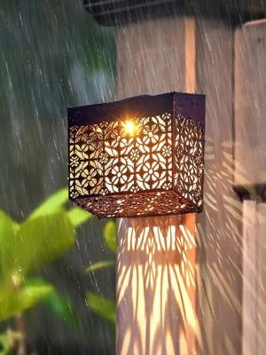 New Solar Hollow Wall Lamp Outdoor Courtyard Villa Garden Fence Decorative Light
