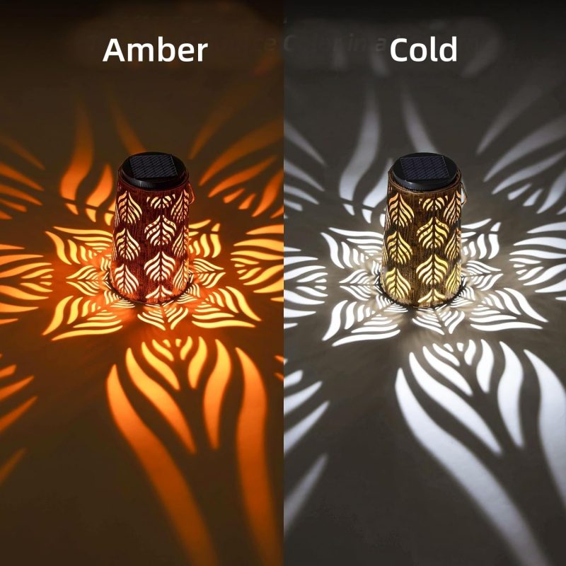 Solar Hanging Lantern Outdoor Courtyard Light Landscape Balcony Home Decorative Garden Retro Iron Lantern